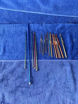 Lot 20 Vintage Crochet Hooks Steel Aluminum All Boye (N4) • $24.95