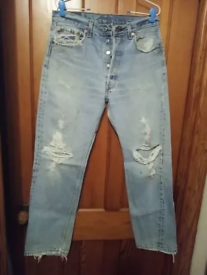 Vtg 90's Levis 501XX Button Fly Denim Jeans Mens (ACTUAL) 30 X30) Distressed • $80