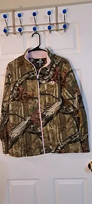 Mossy Oak Fleece Jacket Womens Size Large 12-14 Camo Break Up Infinity Full Zip • $21.95