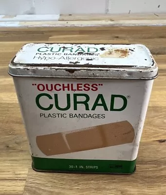 VINTAGE CURAD Plastic Bandage Tin “Ouchless” (Empty) • $0.99