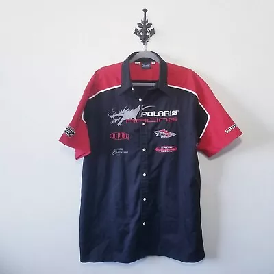 Polaris Racing Shop Garage Mens XL Work Embroidered Button Up Shirt Mechanic  • $24.99