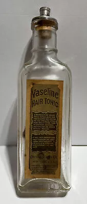 Cork Top Vaseline Hair Tonic Glass Bottle Chesebrough Mfg. Co. New York USA • $25
