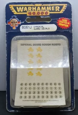 £37.85 • Buy Imperial Guard Rough Riders Decals Blister NEW MOC Warhammer 40k Vintage CITADEL