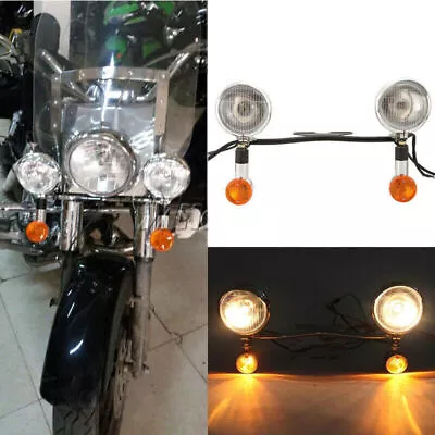 Passing Turn Signal Spot Light Bar For Yamaha V Star 650 950 1100 Custom Classic • $63.99