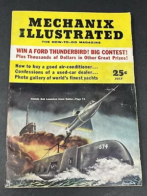 Mechanix Illustrated Magazine July 1955 Atomic Sub Launches Atom Raider • $8.88