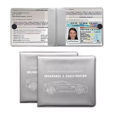 2x Large Car Registration And Insurance Holder Auto Essential Document Organizer • $10.17