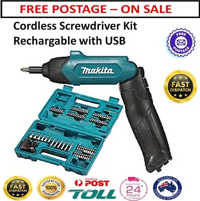 MAKITA Screwdriver With Charging Cable 81Pc Tool Set With Case Cordless Electric • $109.90