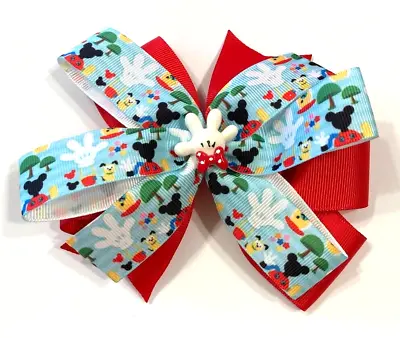 Beautiful Mickey Mouse Glove Inspired Hairbow For Girls. • $10.95