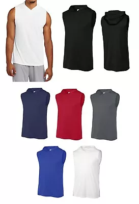 Men's Sleeveless Moisture Wicking Pullover Hoodie Upf 30+ Lightweight Xs-4xl • $13.35