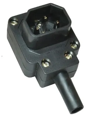 Rewireable IEC C14 3 Pin Male Kettle Type Connector Plug 90 Degree Right Angled • £7.99