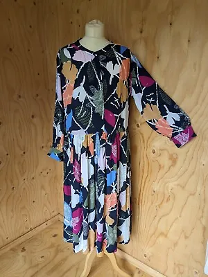 £30 • Buy KIN John Lewis Black Floral Woven Shirt Buffet Dress UK M 10 12 Pockets