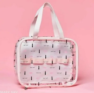 Mary Kay Special Ed Make-up Pink Vinyl Cosmetics Zippered Carry Case Travel Tote • $11.99