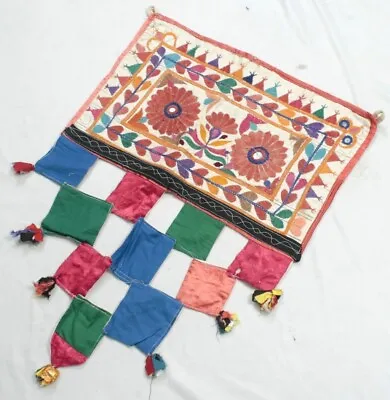 Ethnic Embroidery Tribal Rabari Vintage Tapestry Decor Door Valance Indian Toran • $0.99