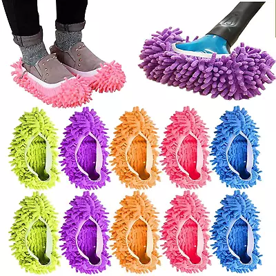 10Pcs (5 Pairs) Mop Slippers For Floor Cleaning Washable Reusable Shoes Cover • $14.99