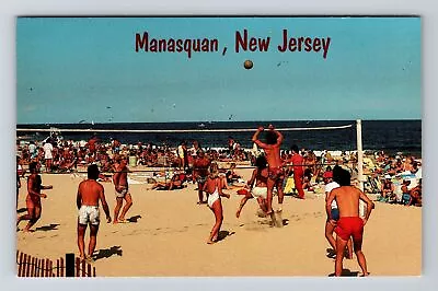 Manasquan NJ-New Jersey Playing Volleyball On Beach Vintage Postcard • $8.99