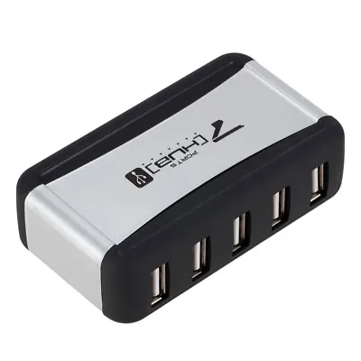 Vertical 7-Port USB 2.0 Hub Multi USB Splitter With Power Adapter PC Accessories • £8.33