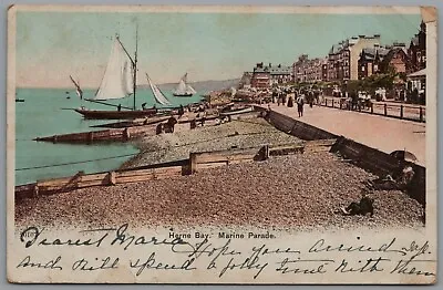 Herne Bay Marine Parade Kent England Posted 1904 Edwardian Postcard • £4.01