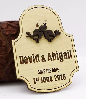 Rustic Wedding Save The Date Magnets Wooden Engraved Magnet 20 Personalized-DzT • $81.39