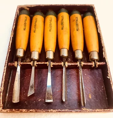 Vintage Millers Falls Tools No. 106 Wood Carving Chisel Set (one Tool Modified) • $6.50