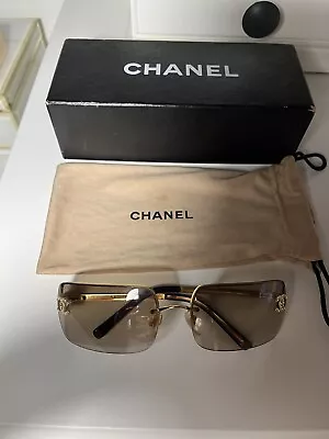 Authentic Chanel 4104-B Rimless Sunglasses • $400