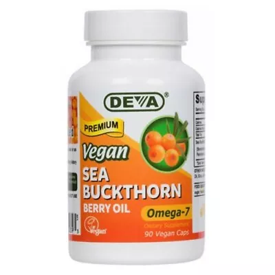 Vegan Sea Buckthorn Berry Oil-Omega-7 90 VEG CAPS By Deva Vegan Vitamins • $61.47