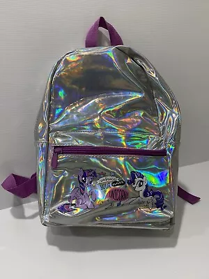 My Little Pony MLP Embrace Your Unicorn Holographic Backpack Silver 30cm Bag • $19.95