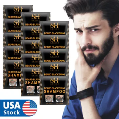 20 X SEVICH Men Beard Hair Color Fast Dye Black Mustache Beard Darkening Shampoo • $8.65