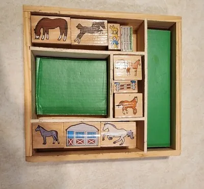 Melissa & Doug Wooden Stamp Activity Set Horse Stable Stamps  • $5.99