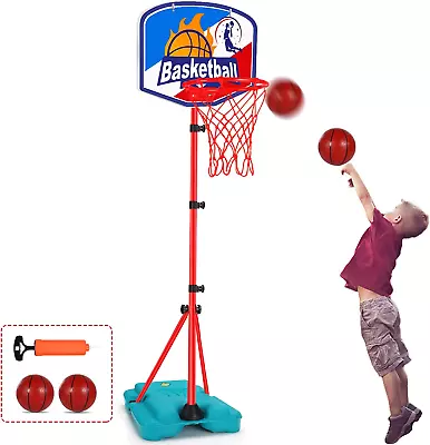 Basketball Hoop For Kids Toddler Portable And Adjustable Height 2.9FT-6.2FT Min • $50.99