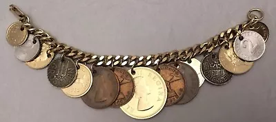 Midcentury Global Coin Bracelet 1954-1959 S. Africa Pakistan Mexico Germany Mcm • $16.99