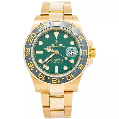 Rolex GMT Master II GREEN 116718LN Rare With 2011 Card MINT 18K Men's 40mm • $37995