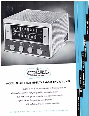 1960s Stromberg Carlson HIFI Tube Amp Tuner Speakers Vintage Brochure Catalog • $23.38