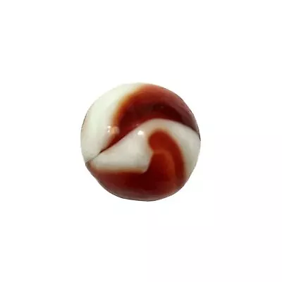 Vintage Ravenswood Heaton Red Orange And White Swirl Glass Shooter Marble 3/4  • $15