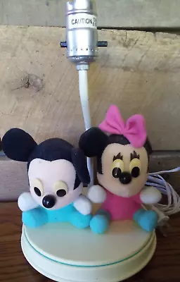 Vintage Disney Baby Mickey And Minnie Mouse Nursery Lamp 1984 Dolly Inc. • $18