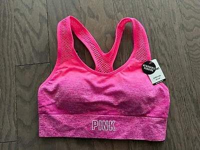 Victoria Secret Pink Sports Bra Women’s Sz XS Pink  Racerback Yoga Work Out NWT • $7.99