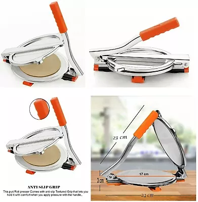 Chapati Maker Roti Press Roti Maker Stainless Steel PURI Press PAPAD PRESS 17cm • £16.99