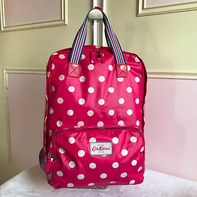 £45 • Buy Cath Kidston PVC Fabric Oilcloth Rucksack Backpack Top Handle Bag In Red
