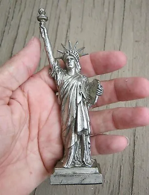 SOLID PEWTER STATUE OF LIBERTY 5.25” FIGURINE 11oz MADE IN TAIWAN RARE VINTAGE • $24.95