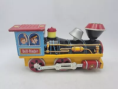 Vintage Train Bell Ringer Japan Trade Mark Modern Toys Tin Metal NOT WORKING • $28.99