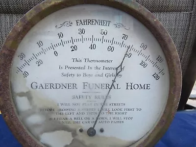 Antique/Vintage  Gaerdner Funeral Home  Round Thermometer Nice Collectible! • $55