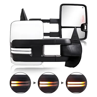 Painted White Tow Mirrors For 2007-2014 Chevy Silverado GMC Sierra Switchback • $235.99