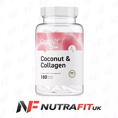 OSTROVIT COCONUT & COLLAGEN Marine Type I MCT Oil Vit C Skin Hair Joint Caps • £15.99