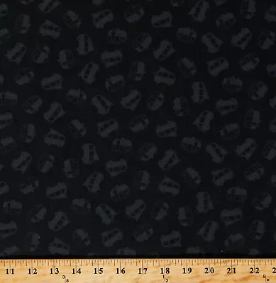 Cotton Buses Transportation Travel Trailers Fabric Print By The Yard D757.31 • $9.95