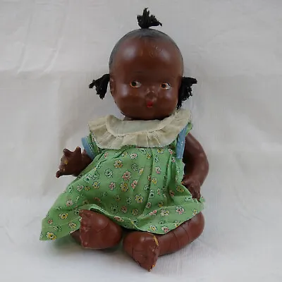 Antique BLACK E GOLDBERGER EEGEE Composition Doll 12  • $39.02