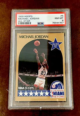 1990 NBA Hoops All Star #5 Michael Jordan ~ PSA 8 • $16