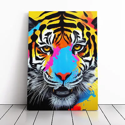 Tiger No.4 Abstract Canvas Wall Art Print Framed Picture Home Decor Living Room • £34.95