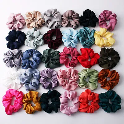 Satin Silk Scrunchies Ponytail Holder Bright Color Hair Rope Bands Accessories • $2.07