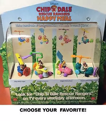 McDonald's 1989 Vintage Disney Afternoon Chip & Dale's Rescue Ranger Toys-Choose • $5.50