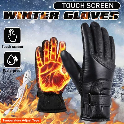 Motorcycle Motorbike Electric USB Heated Gloves Winter Warm Waterproof Gloves • $15.63