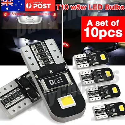 10PCS CANBUS T10 Wedge 2SMD Parker Number LED Bulbs W5W 194 168 131 Mel • $7.49